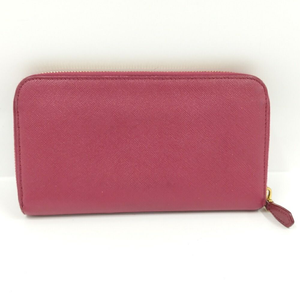 Prada Zip Around Wallet Saffiano Leather Pink — view 3