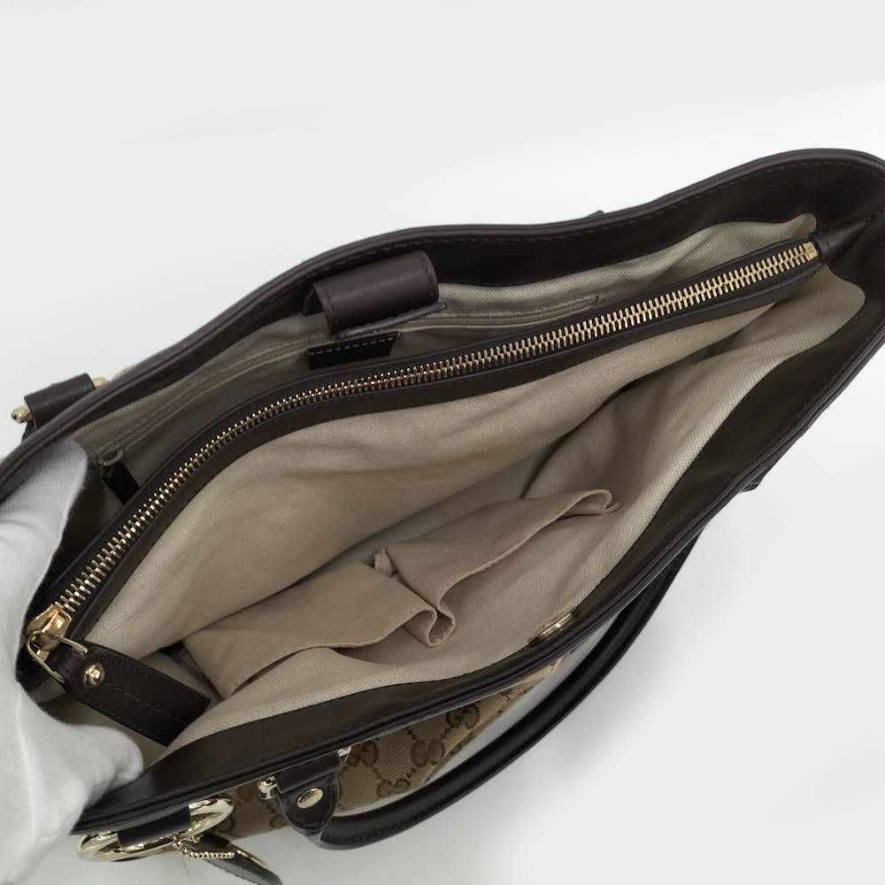 Gucci Ski Tote GG Canvas Leather Brown — view 7