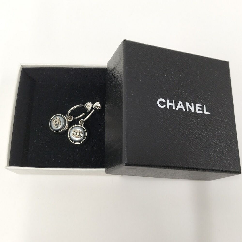 Chanel Earrings CC Logo Plated Blue — view 8