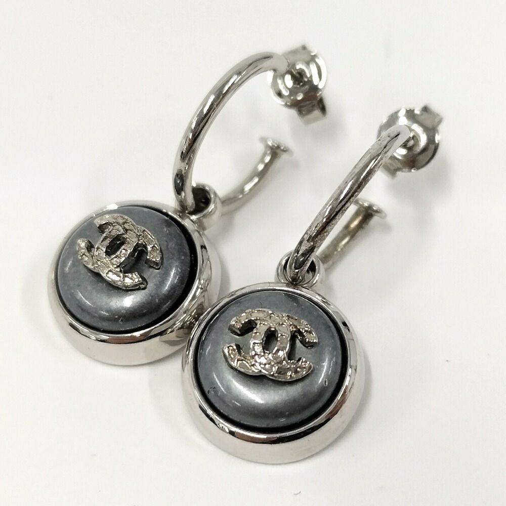 Chanel Earrings CC Logo Plated Blue — view 2