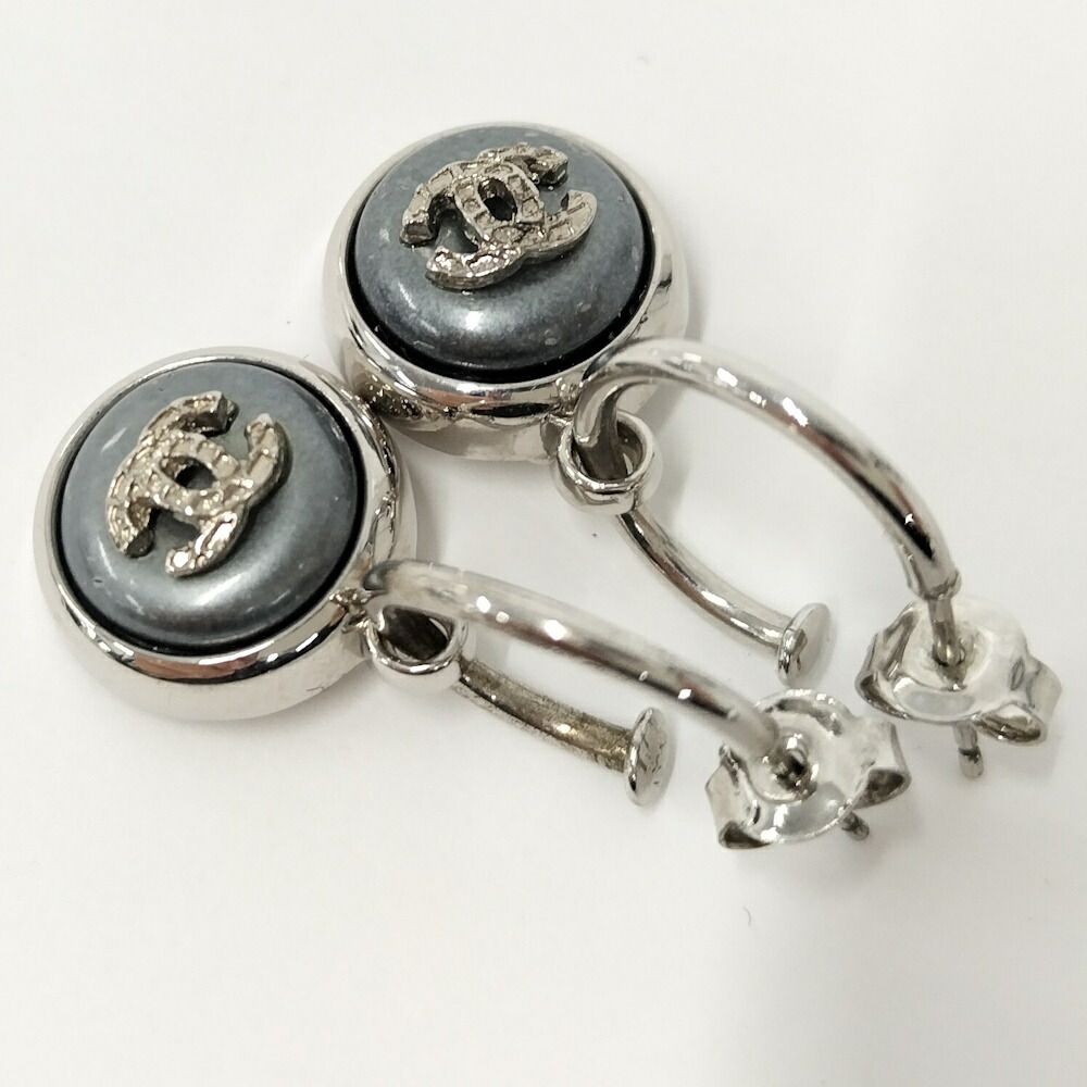 Chanel Earrings CC Logo Plated Blue — view 7