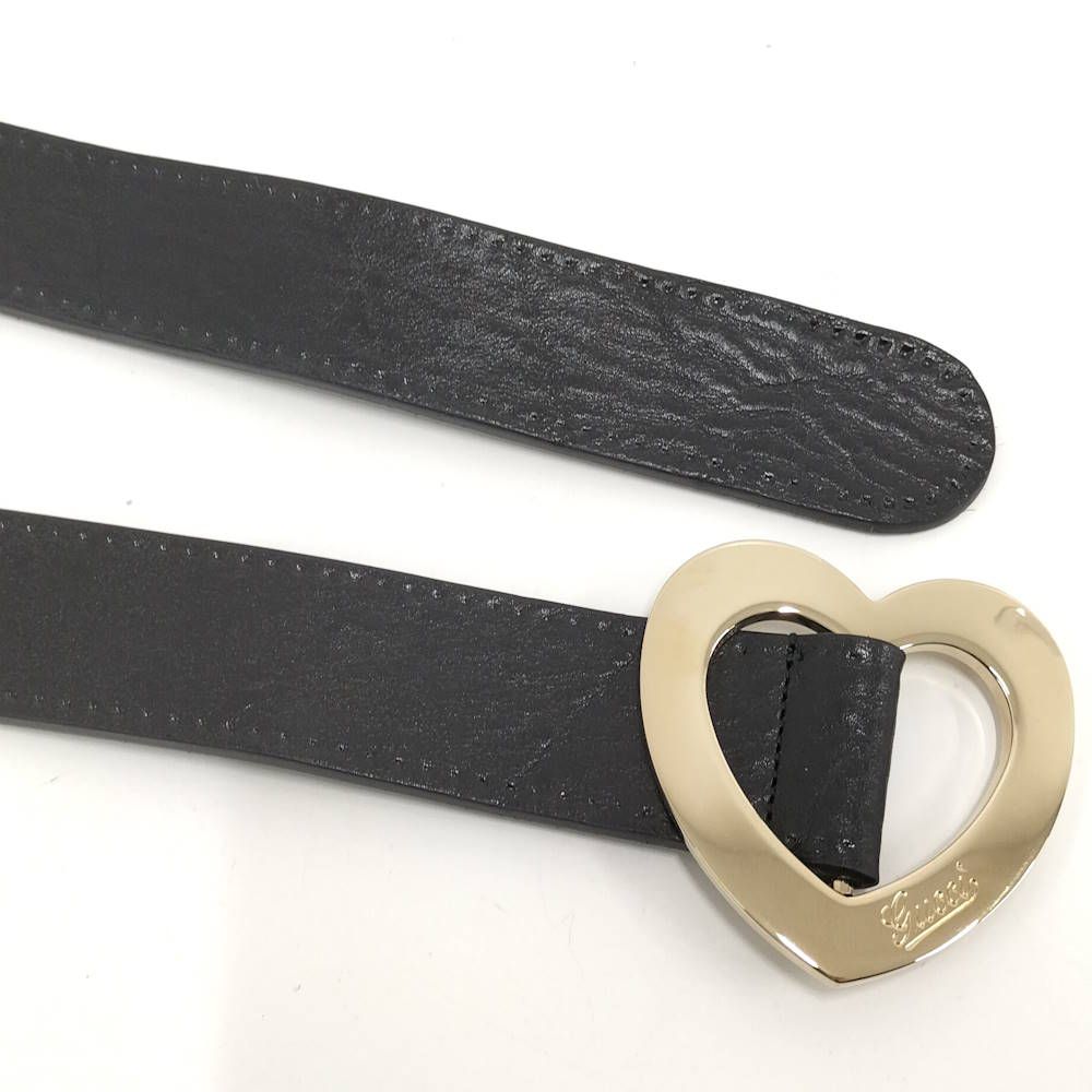 Gucci Holeless Belt Heart Buckle Leather Black — view 5