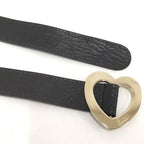 Gucci Holeless Belt Heart Buckle Leather Black — view 5