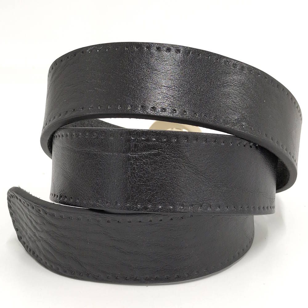 Gucci Holeless Belt Heart Buckle Leather Black — view 3