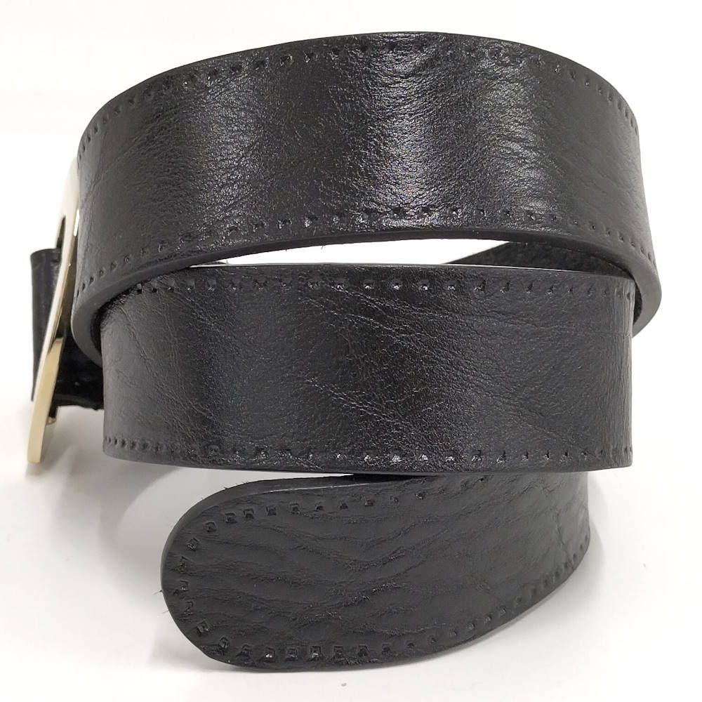 Gucci Holeless Belt Heart Buckle Leather Black — view 2