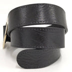 Gucci Holeless Belt Heart Buckle Leather Black — view 2