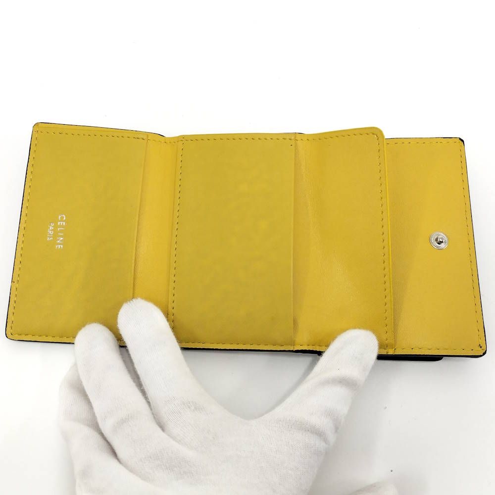 Celine Trifold Wallet Leather Black — view 2