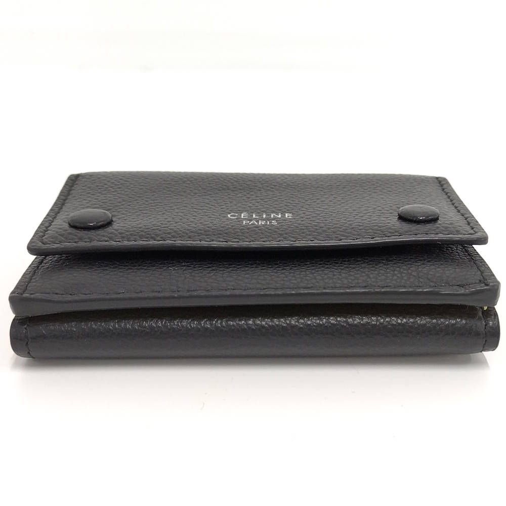 Celine Trifold Wallet Leather Black — view 7