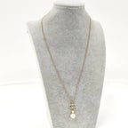 Chanel Pearl Necklace Rhinestone Plated Gold — view 8