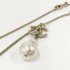 Chanel Pearl Necklace Rhinestone Plated Gold — view 6
