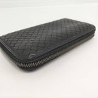 Bottega Veneta Zip Around Wallet Intrecciato Black — view 7