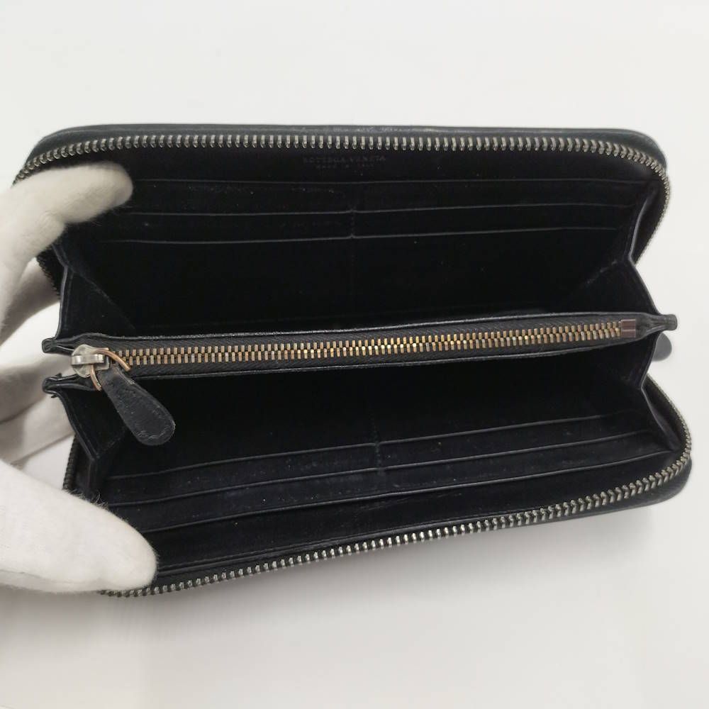 Bottega Veneta Zip Around Wallet Intrecciato Black — view 2