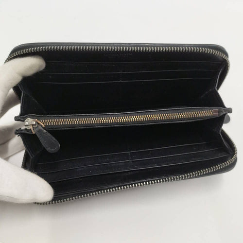 Bottega Veneta Zip Around Wallet Intrecciato Black — view 2