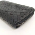 Bottega Veneta Zip Around Wallet Intrecciato Black — view 5