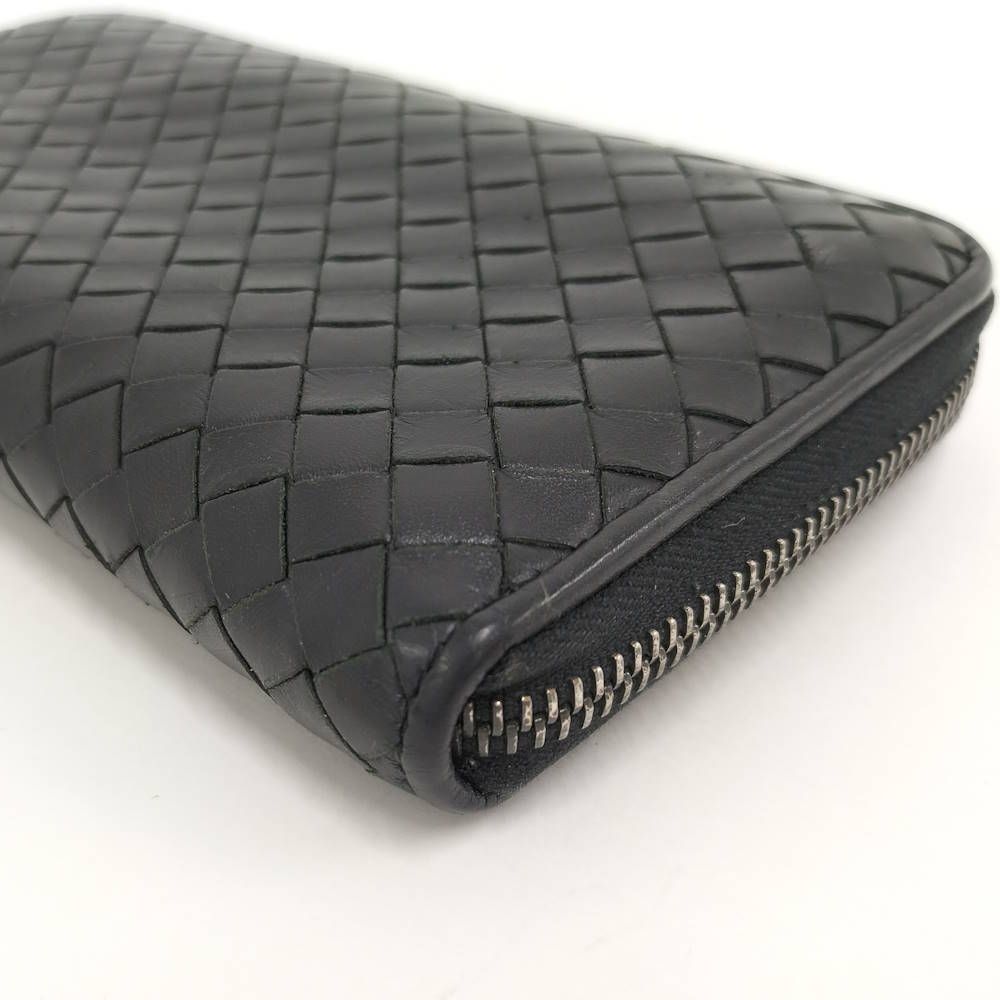 Bottega Veneta Zip Around Wallet Intrecciato Black — view 5