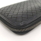 Bottega Veneta Zip Around Wallet Intrecciato Black — view 6