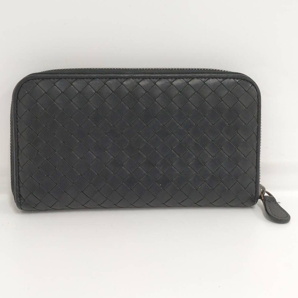 Bottega Veneta Zip Around Wallet Intrecciato Black — view 3