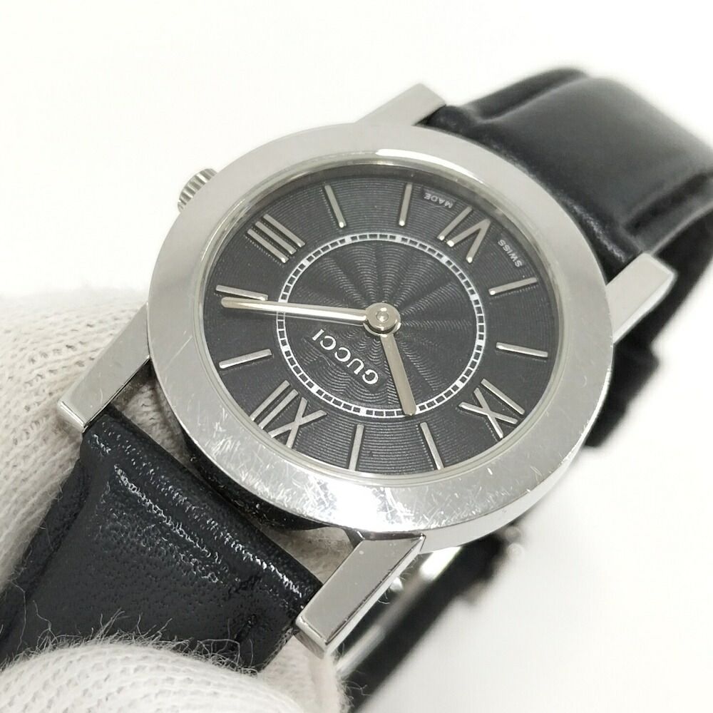 Gucci Watch SS Quartz Leather Black Dial — view 8
