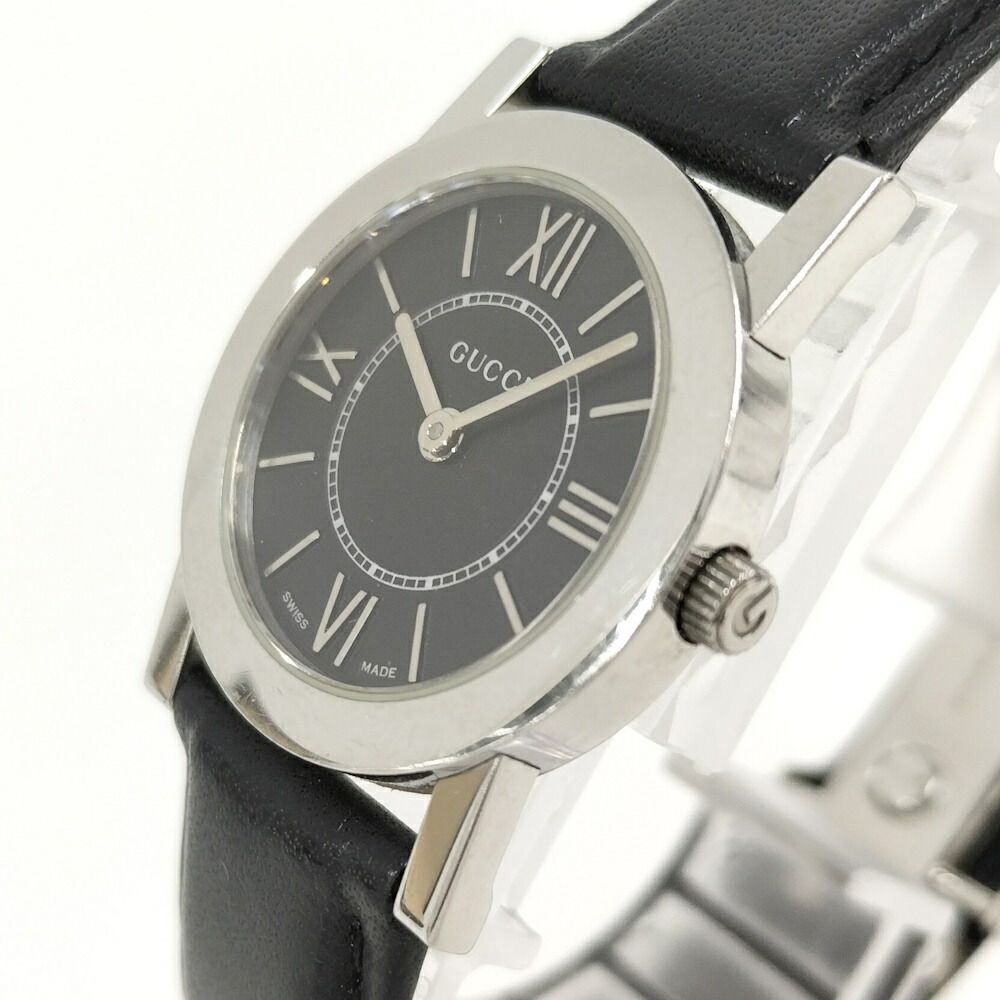 Gucci Watch SS Quartz Leather Black Dial — view 3