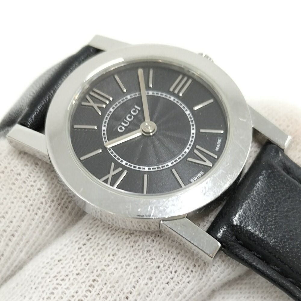 Gucci Watch SS Quartz Leather Black Dial — view 7