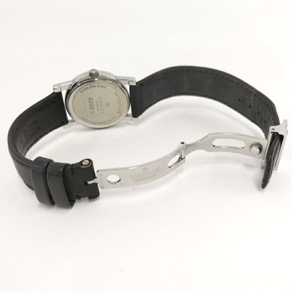 Gucci Watch SS Quartz Leather Black Dial — view 6
