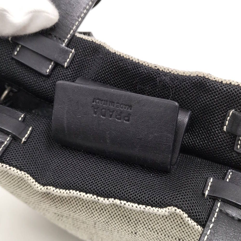 Prada Tote Sports Canvas Leather Gray — view 8