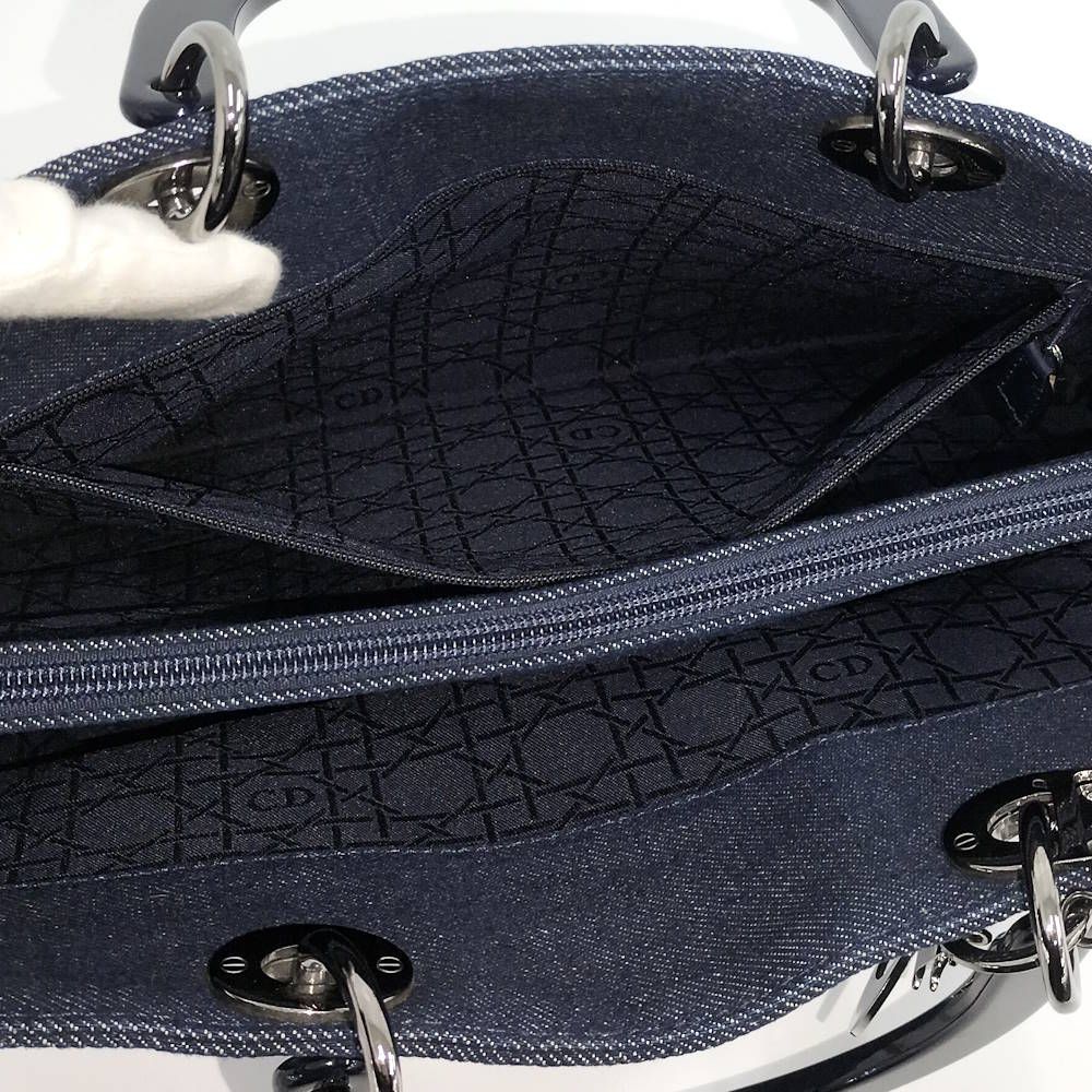Dior Lady Handbag Denim Blue — view 8