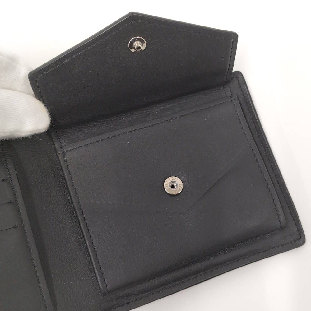 Louis Vuitton LV Aerogram Portefeuille Marco Bifold Wallet Leather Black — view 7