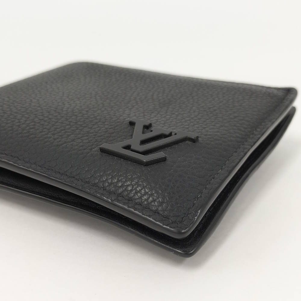 Louis Vuitton LV Aerogram Portefeuille Marco Bifold Wallet Leather Black — view 6