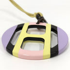 Hermes Equip Buffalo Horn Necklace Leather Plastic Multi Yellow — view 5