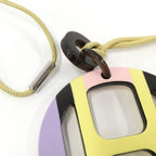 Hermes Equip Buffalo Horn Necklace Leather Plastic Multi Yellow — view 7