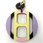 Hermes Equip Buffalo Horn Necklace Leather Plastic Multi Yellow — view 2