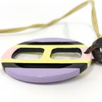 Hermes Equip Buffalo Horn Necklace Leather Plastic Multi Yellow — view 6