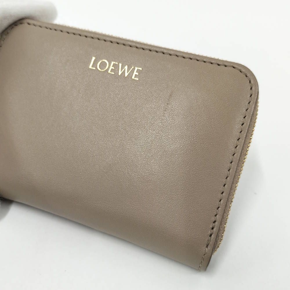 Loewe Zip Coin Bath Leather Beige Wallet — view 7