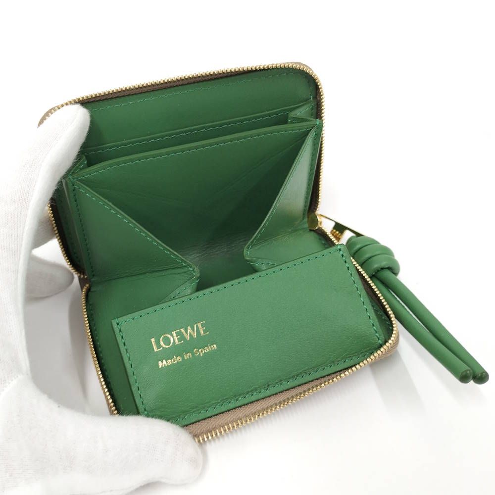 Loewe Zip Coin Bath Leather Beige Wallet — view 2