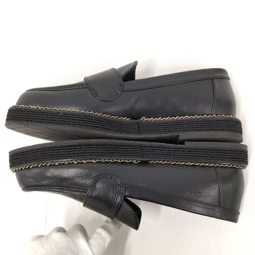 Chanel Loafers Leather Black List 37c — view 5