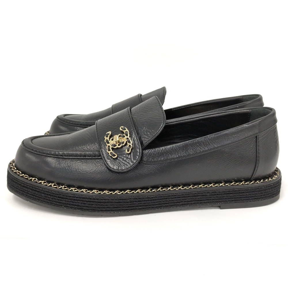 Chanel Loafers Leather Black List 37c — view 2