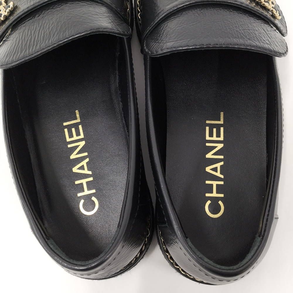 Chanel Loafers Leather Black List 37c — view 7