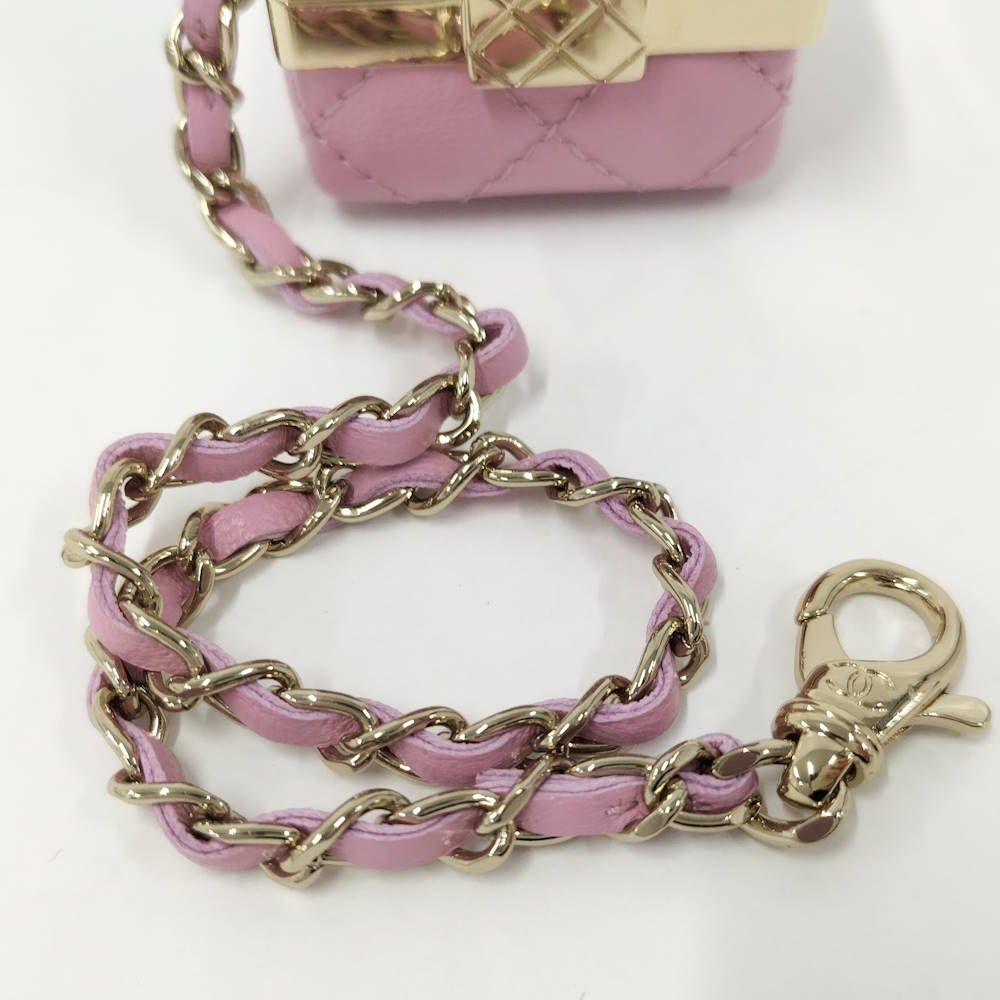 Chanel Mini Bag Charm Quilted Lambskin Pink — view 7