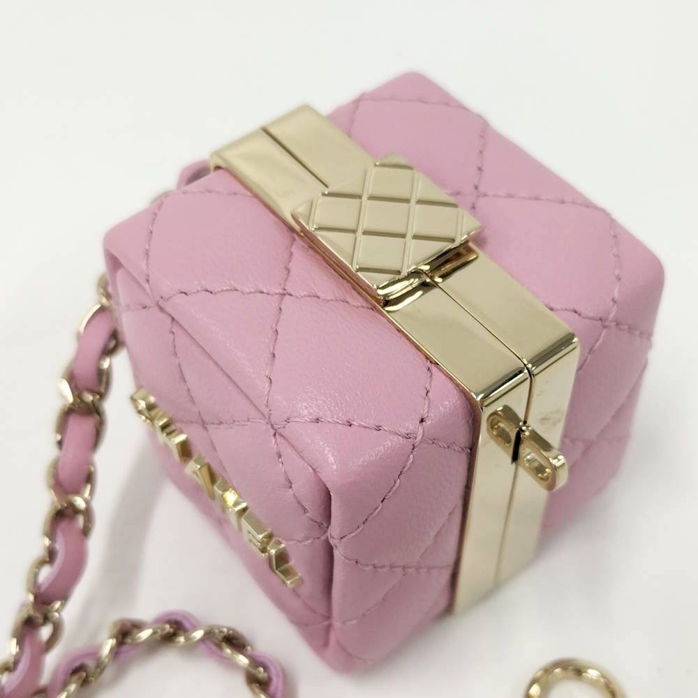 Chanel Mini Bag Charm Quilted Lambskin Pink — view 6