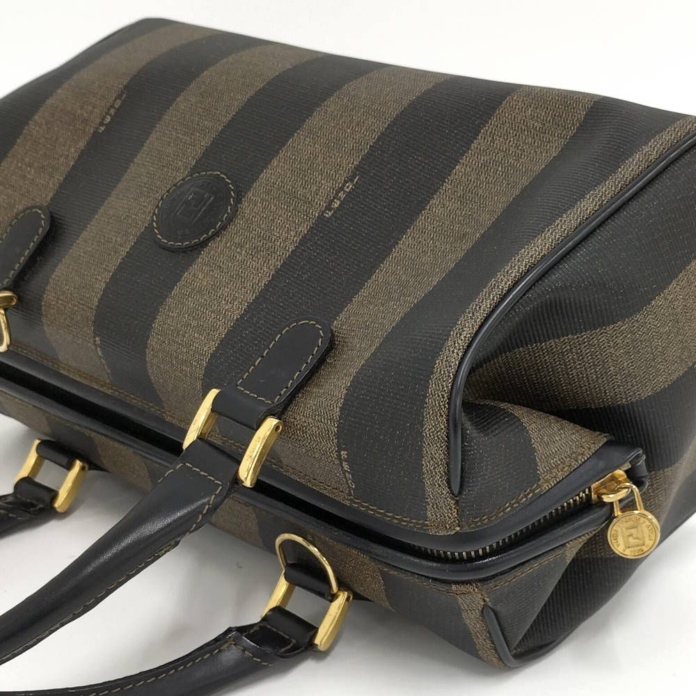 Fendi Pecan Mini Boston Bag Coating Khaki Black — view 3