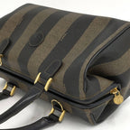 Fendi Pecan Mini Boston Bag Coating Khaki Black — view 3