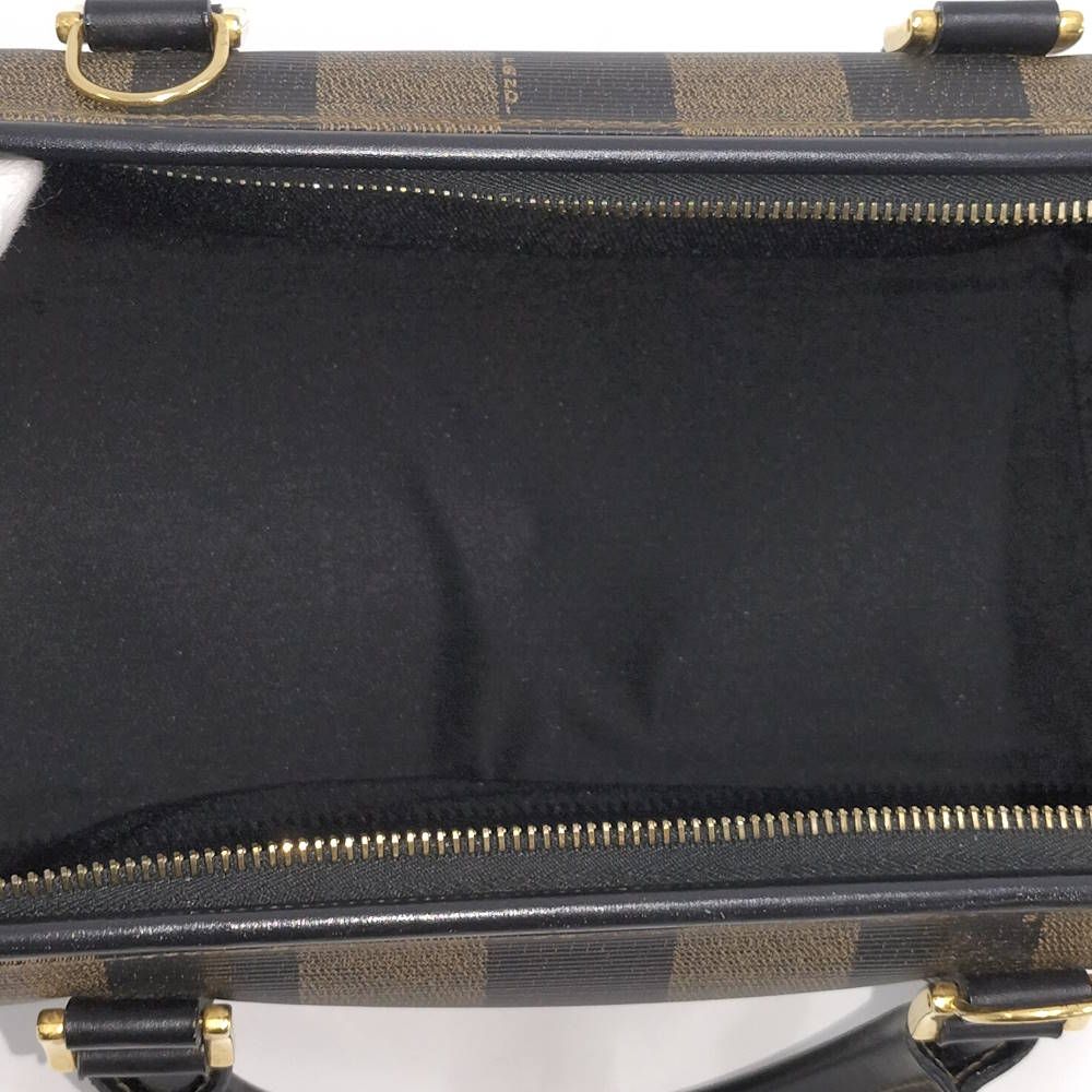 Fendi Pecan Mini Boston Bag Coating Khaki Black — view 7