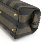 Fendi Pecan Mini Boston Bag Coating Khaki Black — view 5