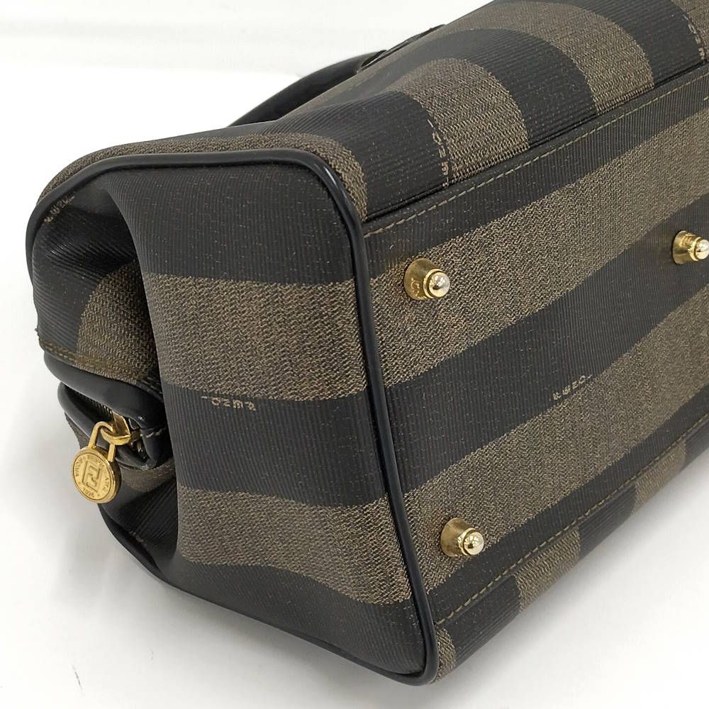 Fendi Pecan Mini Boston Bag Coating Khaki Black — view 4