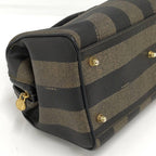 Fendi Pecan Mini Boston Bag Coating Khaki Black — view 4