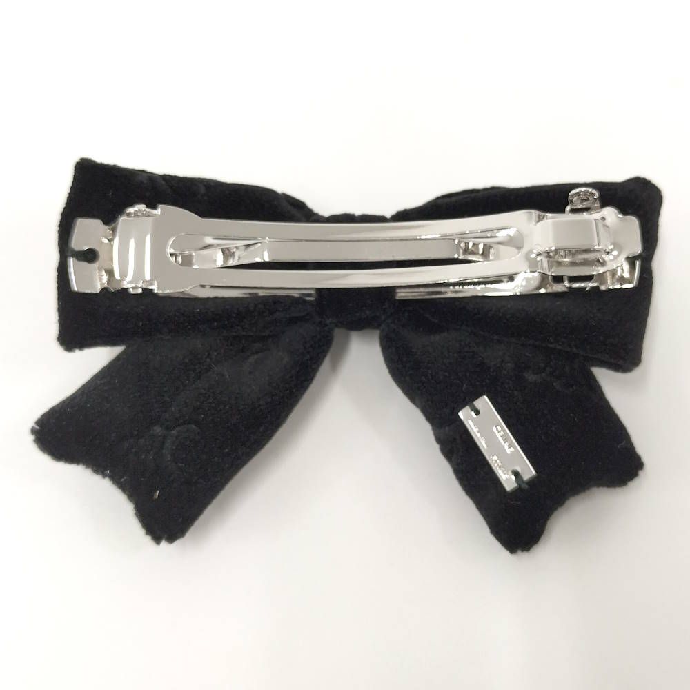 Celine Barrette Ribbon Velour Black Shoulder Bag — view 5