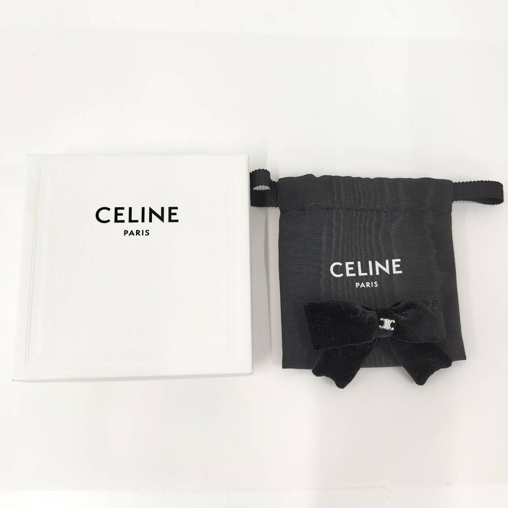 Celine Barrette Ribbon Velour Black Shoulder Bag — view 8