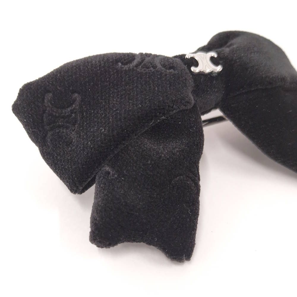 Celine Barrette Ribbon Velour Black Shoulder Bag — view 2