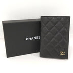 Chanel Passport Case Quilted CC Logo Caviar Leather Black — view 9